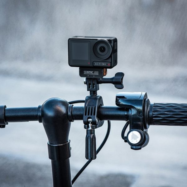 DJI Osmo Action 5 Pro / 4 / 3 STARTRC Metal Quick Adapter Magnetic Foldable Extension Bracket (Black+Orange) - Image 6