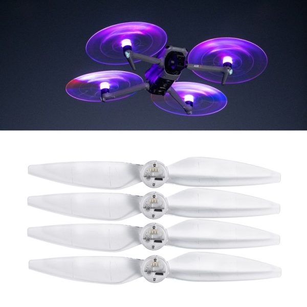 DJI Air 3 STARTRC 2 Pairs Color LED Flash Lamp Low Noise Propellers (Transparent)