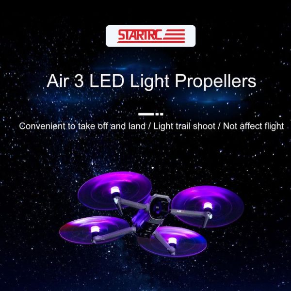 DJI Air 3 STARTRC 2 Pairs Color LED Flash Lamp Low Noise Propellers (Transparent) - Image 2