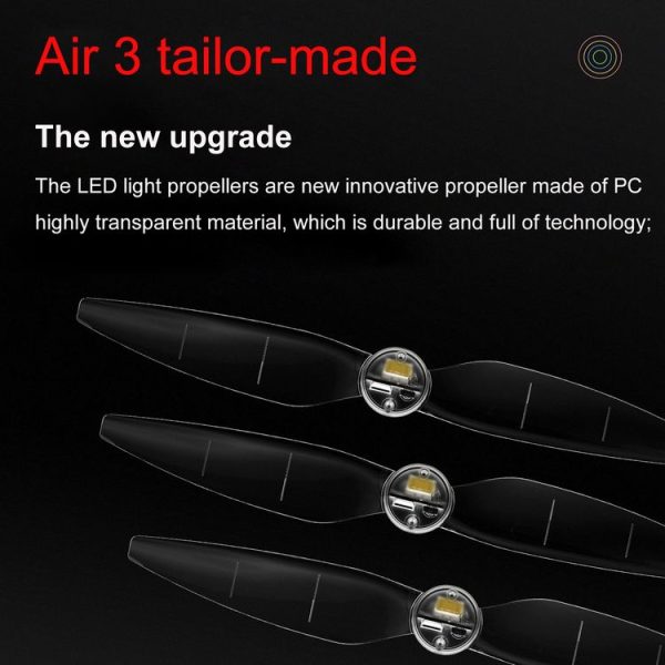 DJI Air 3 STARTRC 2 Pairs Color LED Flash Lamp Low Noise Propellers (Transparent) - Image 7