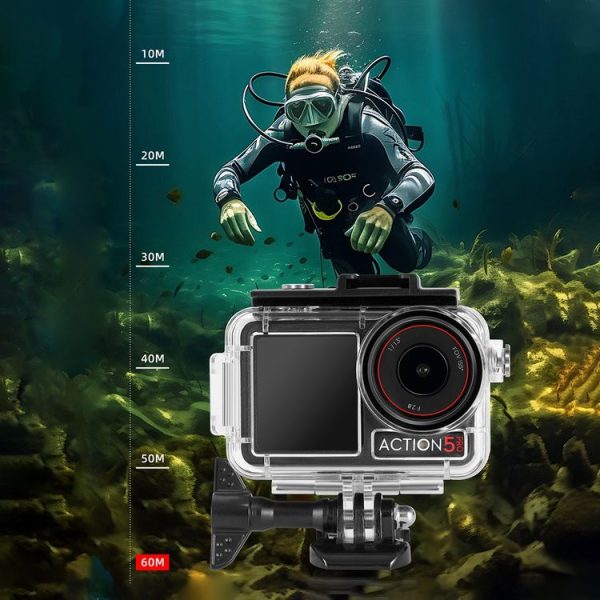 DJI Osmo Action 5 Pro / 3 / 4 60m Underwater Waterproof Housing Diving Case (Transparent) - Image 2