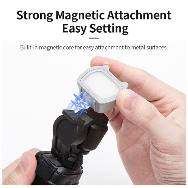 DJI Pocket 3 STARTRC Cat-ears Magnetic Fill Light with Holder Clip Kit (Grey) - Image 4