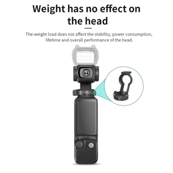 DJI Pocket 3 STARTRC Cat-ears Magnetic Fill Light with Holder Clip Kit (Grey) - Image 5