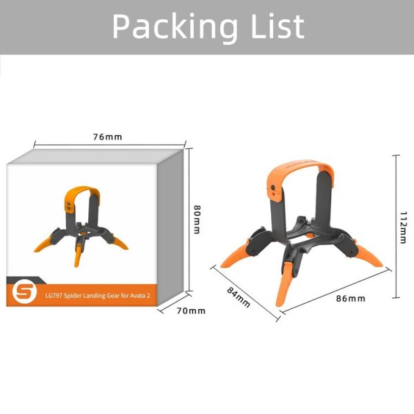 DJI AVATA 2 Sunnylife LG797 Landing Gear Extensions Heightened Spider Gears Support Leg (Orange) - Image 11