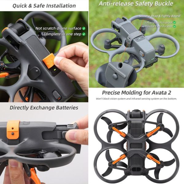 DJI AVATA 2 Sunnylife LG797 Landing Gear Extensions Heightened Spider Gears Support Leg (Orange) - Image 4