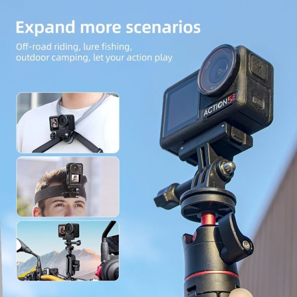 DJI Osmo Action 5 Pro / 4 / 3 Magnetic Quick Release Base Mount Adapter (Black) - Image 5