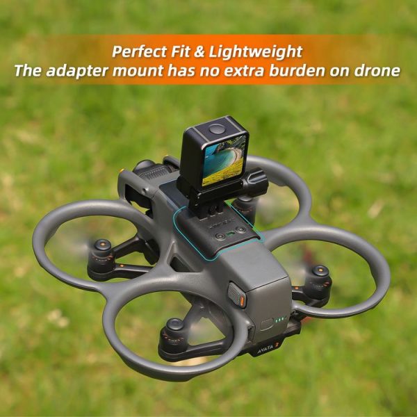 DJI Avata 2 Sunnylife Action Camera Holder Mount Drone Light Bracket Lamp (Black) - Image 6