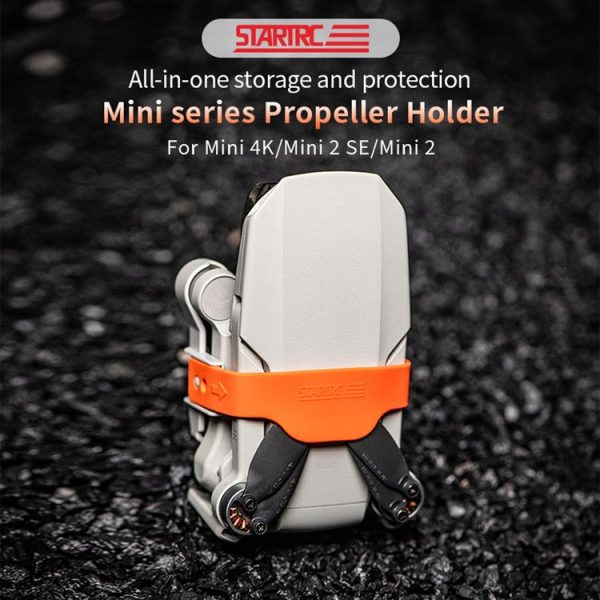 STARTRC Propellers Holder Guard Prop Blade Stabilizer for DJI Mini 4K / Mini 2 SE / Mini (Gray-orange) - Image 2