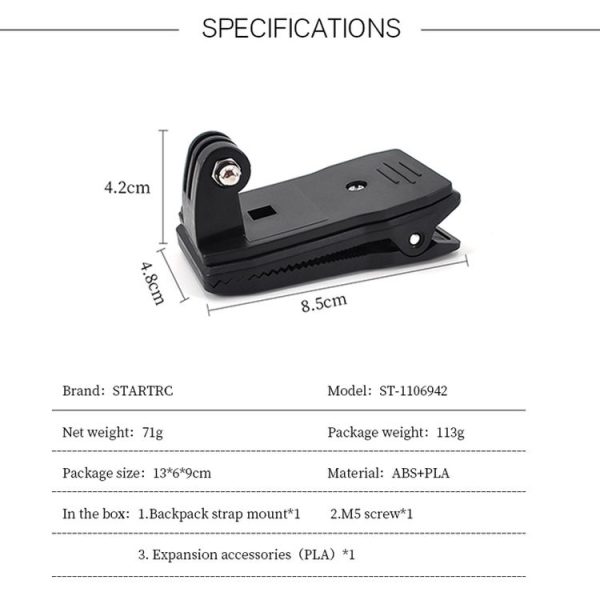 STARTRC Pocket PTZ Camera Expansion Accessories Holder + Backpack Clip for Xiaomi FIMI PALM - Image 10