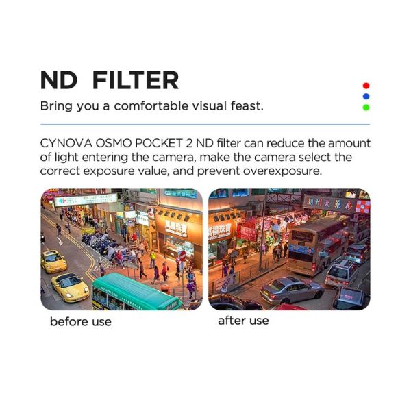 CYNOVA C-PT-008 ND8+ND16+ND32+ND64 Lens Filter Set for DJI OSMO Pocket 2 - Image 5