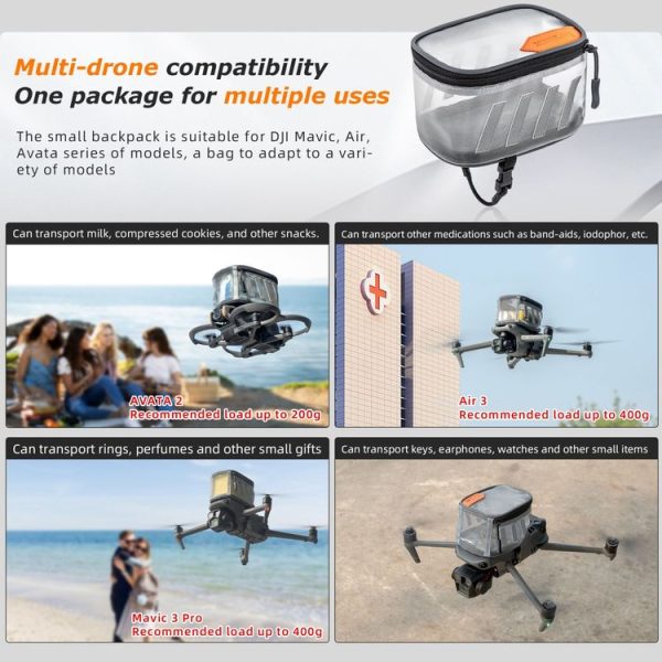 STARTRC Backpack Back-hanging Small Bag For DJI Avata / Air Series / Mavic Series (Grey) - Image 3