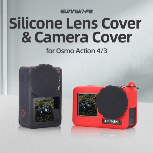 DJI Osmo Action 5 Pro / 4 / 3 Sunnylife 2pcs Silicone Lens Cap (Black) - Image 3