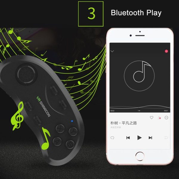 VR Shinecon 3D Movie Games Virtual Reality Glasses Bluetooth Remote Controller Gamepad (Black) - Image 12