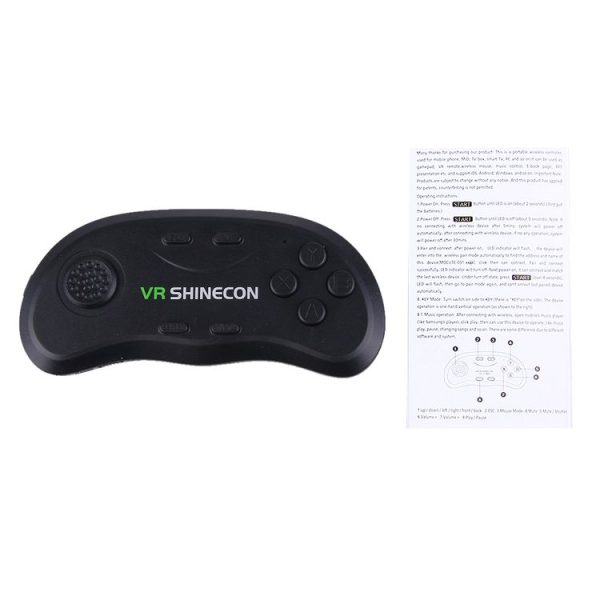 VR Shinecon 3D Movie Games Virtual Reality Glasses Bluetooth Remote Controller Gamepad (Black) - Image 6