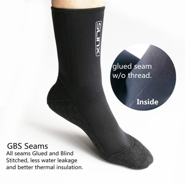 SLINX 1702 3mm Neoprene Non-slip Warm Diving Socks, Size: L - Image 2
