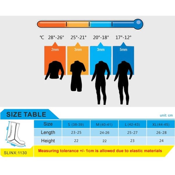 SLINX 1702 3mm Neoprene Non-slip Warm Diving Socks, Size: XL - Image 5
