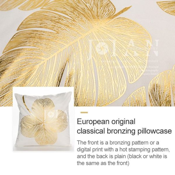 Gold Stamping Pillow Case Sofa Cushion Pillow Holder Home Decorations, No Pillow Core, Size: 45x45cm (GOLD001-19) - Image 3