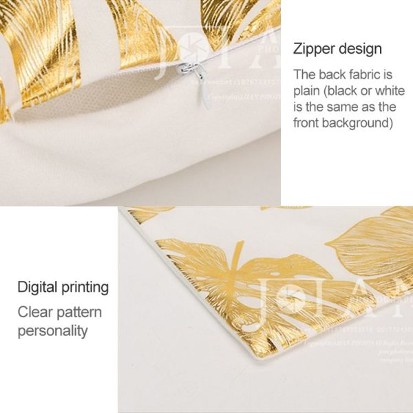 Gold Stamping Pillow Case Sofa Cushion Pillow Holder Home Decorations, No Pillow Core, Size: 45x45cm (GOLD001-19) - Image 4