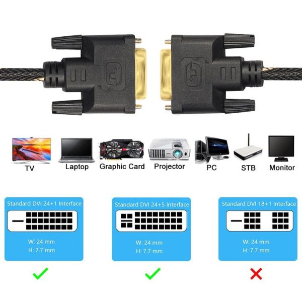 DVI 24 + 1 Pin Male to DVI 24 + 1 Pin Male Grid Adapter Cable (3m) - Image 5