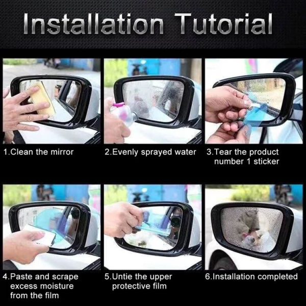 Ford Fiesta 2009-2018 Car Round PET Rearview Mirror Protective Window Clear Anti-fog Waterproof Rain Shield Film - Image 7