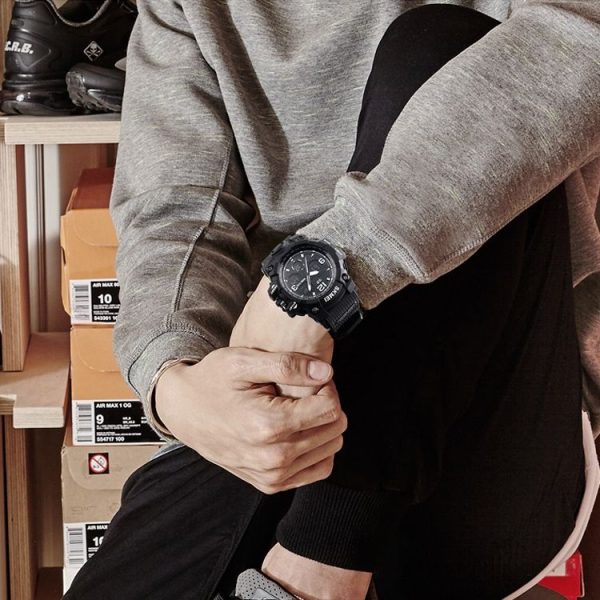 SKMEI 1155B Multifunctional Men Outdoor Sports Noctilucent Waterproof Large Dial Wrist Watch (Denim Black) - Image 11