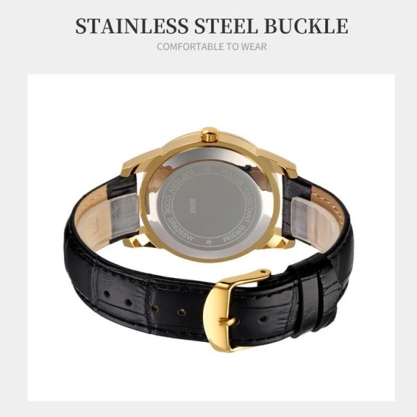 SKMEI 9058 Multifunctional Outdoor Fashion Waterproof Silver Shell Quartz Wrist Watch (Men Style Silver Face Black Strap) - Image 6