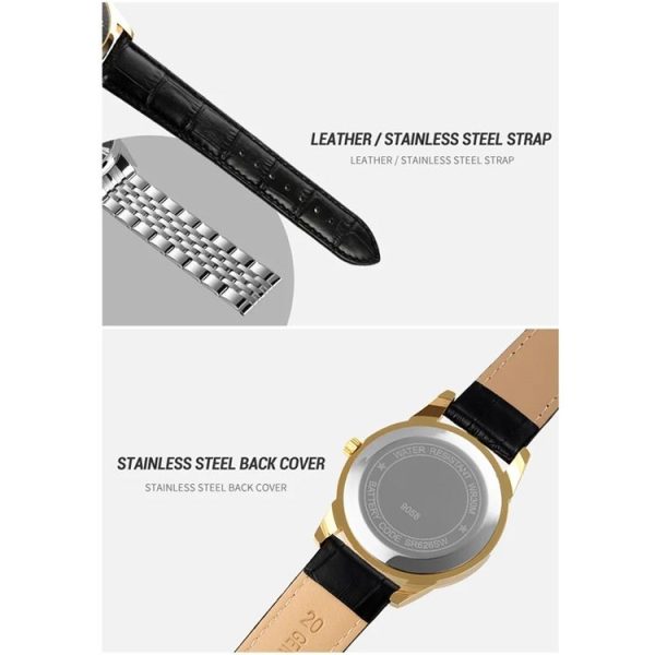 SKMEI 9058 Multifunctional Outdoor Fashion Waterproof Silver Shell Quartz Wrist Watch (Men Style Silver Face Black Strap) - Image 7