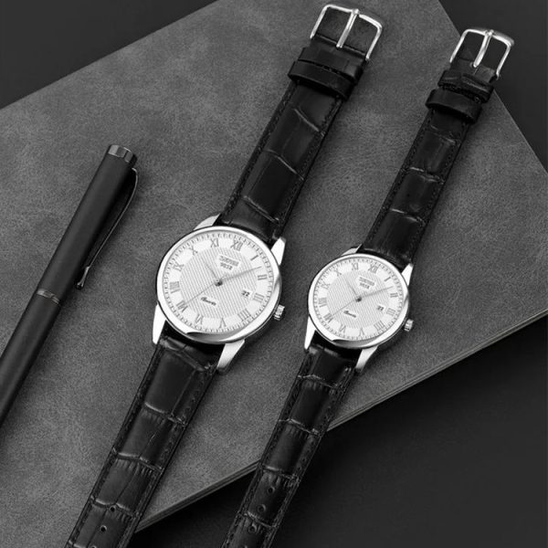 SKMEI 9058 Multifunctional Outdoor Fashion Waterproof Silver Shell Quartz Wrist Watch (Men Style Silver Face Black Strap) - Image 9