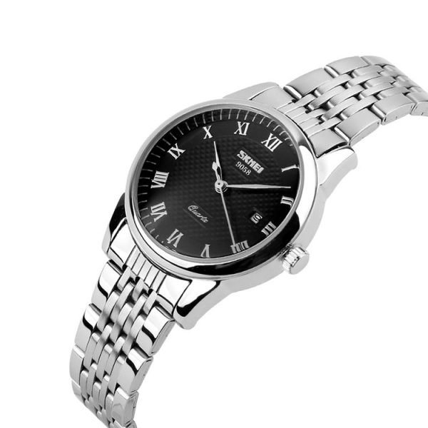 SKMEI 9058 Multifunctional Outdoor Fashion Waterproof Steel Strip Quartz Wrist Watch (Women Style Black) - Image 3