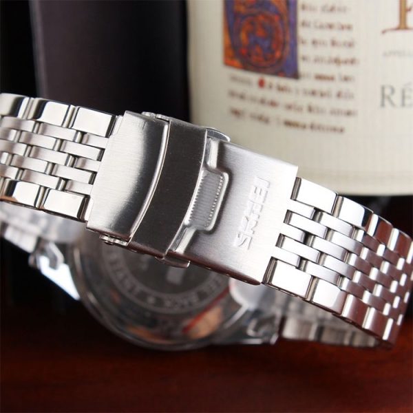 SKMEI 9058 Multifunctional Outdoor Fashion Waterproof Steel Strip Quartz Wrist Watch (Women Style Black) - Image 7