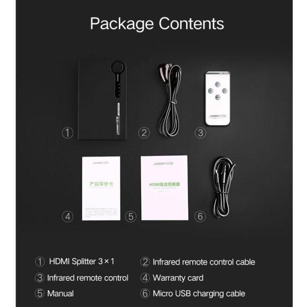 UGREEN 40234 4K x 2K 3 x 1 Ports (3 Ports Input x 1 Port Output) HDMI Switch with Remote Control, Support 3D - Image 14