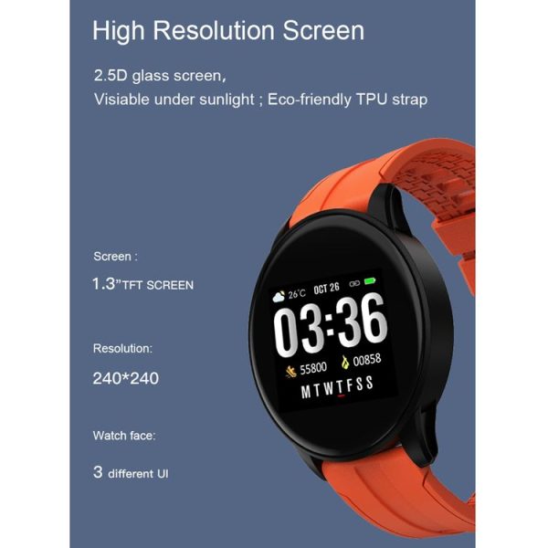 B7 0.96 inch Color Screen Smart Watch, Support Sleep Monitor / Heart Rate Monitor / Blood Pressure Monitor (Orange) - Image 4