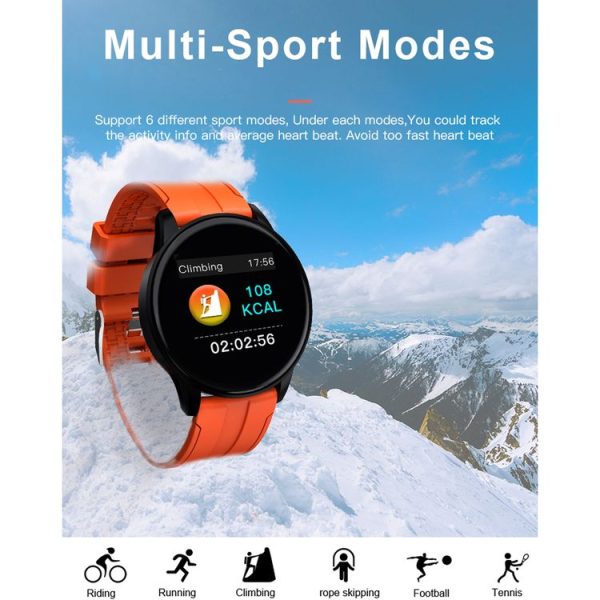 B7 0.96 inch Color Screen Smart Watch, Support Sleep Monitor / Heart Rate Monitor / Blood Pressure Monitor (Orange) - Image 6