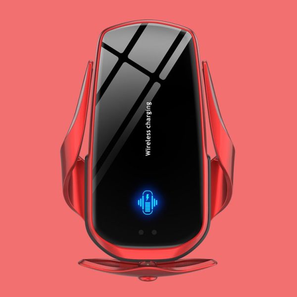 F3 Car Electric Infrared Sensor Wireless Charger Bracket (Red)