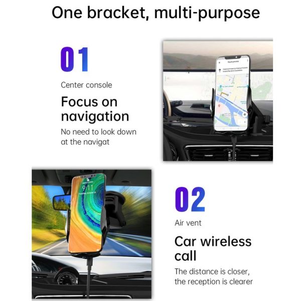 F3 Car Electric Infrared Sensor Wireless Charger Bracket (Red) - Image 10