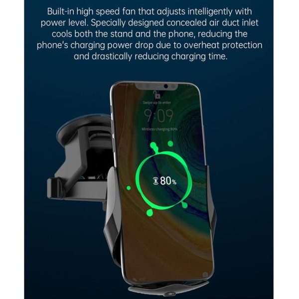 F3 Car Electric Infrared Sensor Wireless Charger Bracket (Red) - Image 15
