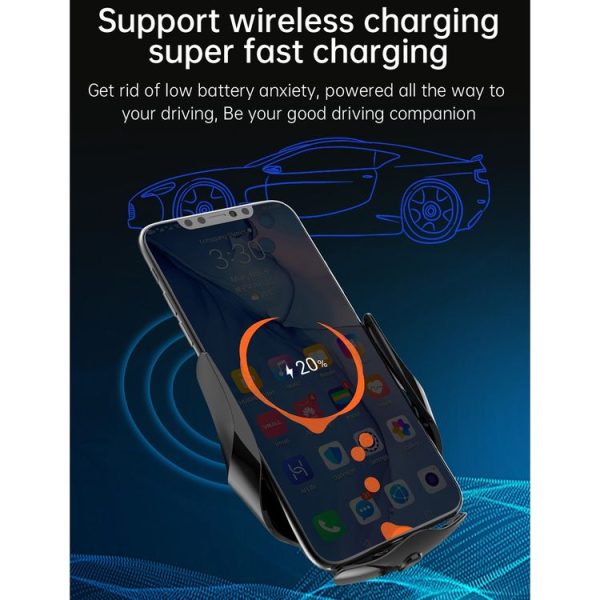 F3 Car Electric Infrared Sensor Wireless Charger Bracket (Red) - Image 4