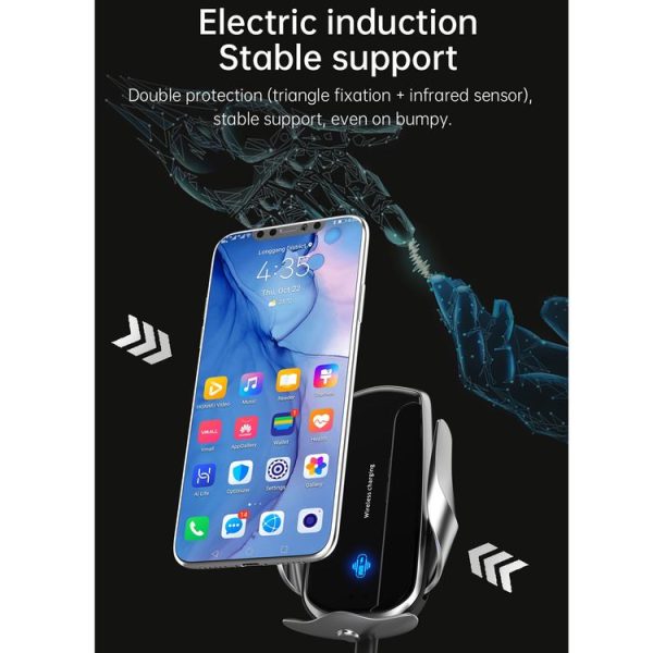 F3 Car Electric Infrared Sensor Wireless Charger Bracket (Red) - Image 9