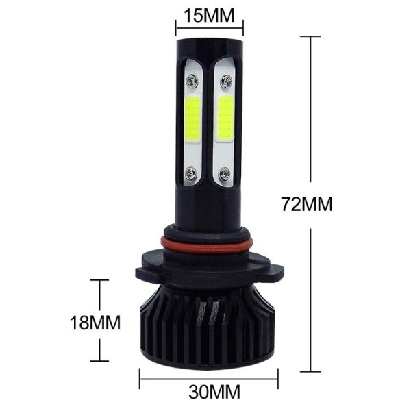 V4 9005 2 PCS DC9-36V 22W 2500LM 6000K White Light IP68 Car LED Headlight Lamps (Black) - Image 3