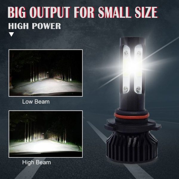 V4 9005 2 PCS DC9-36V 22W 2500LM 6000K White Light IP68 Car LED Headlight Lamps (Black) - Image 5