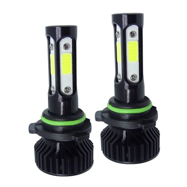 V4 9006 2 PCS DC9-36V 22W 2500LM 6000K White Light IP68 Car LED Headlight Lamps (Black)