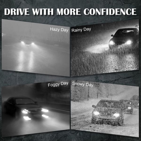 V4 9006 2 PCS DC9-36V 22W 2500LM 6000K White Light IP68 Car LED Headlight Lamps (Black) - Image 14