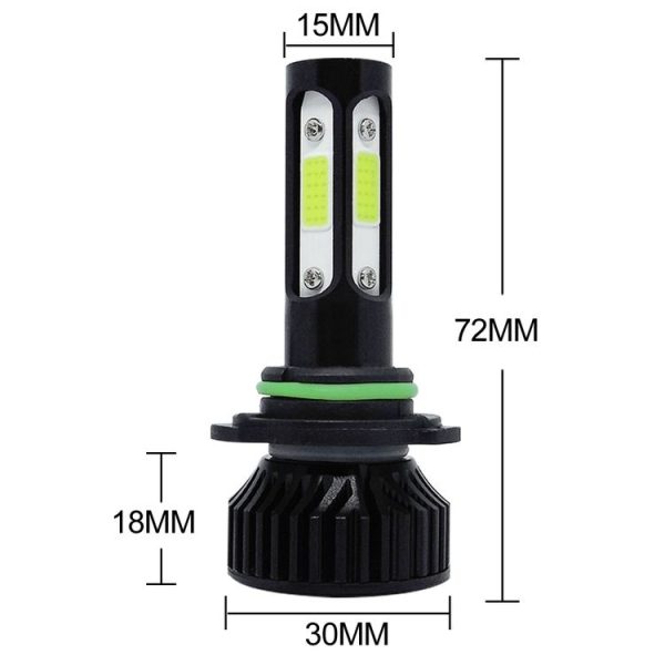 V4 9006 2 PCS DC9-36V 22W 2500LM 6000K White Light IP68 Car LED Headlight Lamps (Black) - Image 3