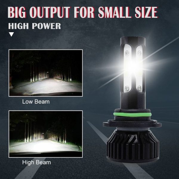 V4 9006 2 PCS DC9-36V 22W 2500LM 6000K White Light IP68 Car LED Headlight Lamps (Black) - Image 5