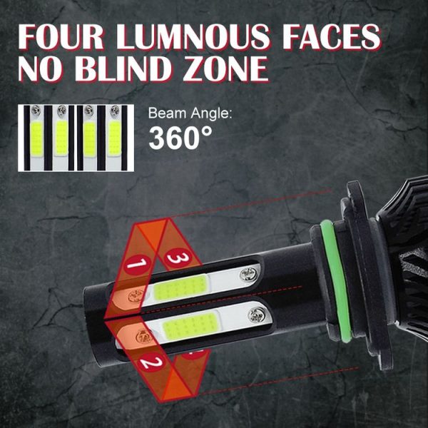 V4 9006 2 PCS DC9-36V 22W 2500LM 6000K White Light IP68 Car LED Headlight Lamps (Black) - Image 6