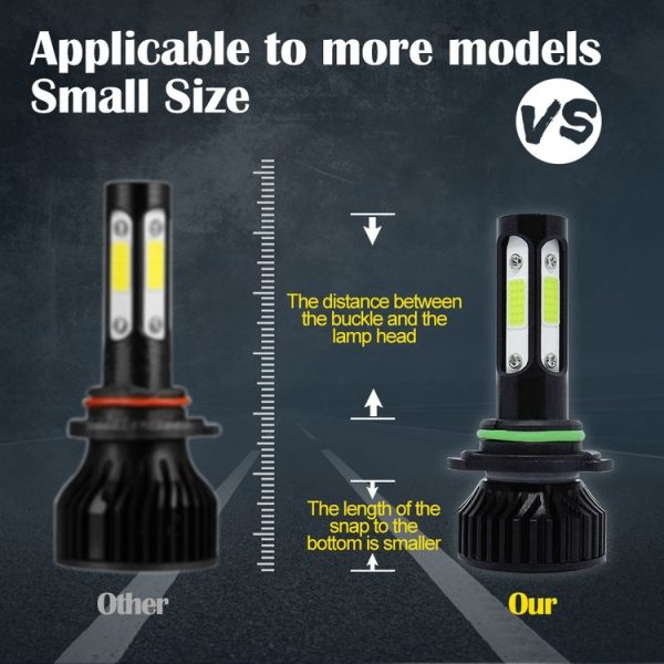 V4 9006 2 PCS DC9-36V 22W 2500LM 6000K White Light IP68 Car LED Headlight Lamps (Black) - Image 8