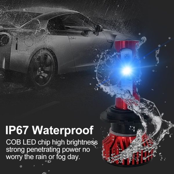 V4 H7 2 PCS DC9-36V 22W 2500LM 8000K Ice Blue Light IP68 Car LED Headlight Lamps (Red) - Image 11