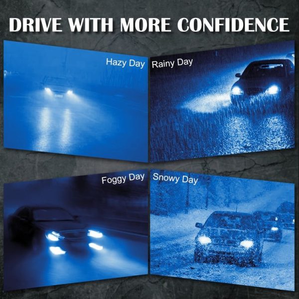 V4 H7 2 PCS DC9-36V 22W 2500LM 8000K Ice Blue Light IP68 Car LED Headlight Lamps (Red) - Image 14