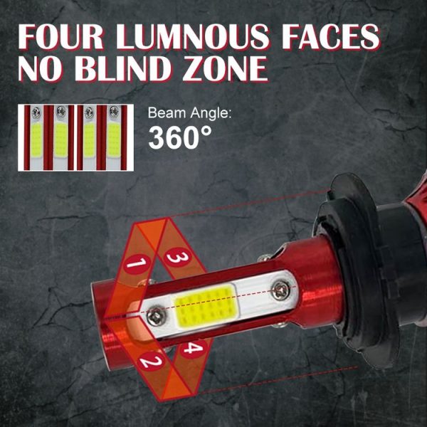 V4 H7 2 PCS DC9-36V 22W 2500LM 8000K Ice Blue Light IP68 Car LED Headlight Lamps (Red) - Image 6