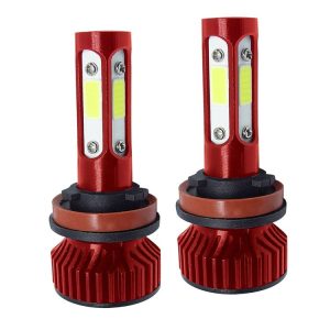 V4 H8 / H9 / H11 2 PCS DC9-36V 22W 2500LM 8000K Ice Blue Light IP68 Car LED Headlight Lamps (Red)